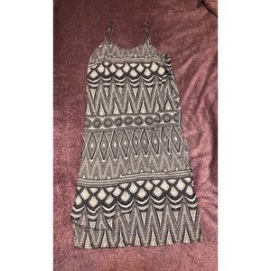 H&M Navy/White Tribal Print Midi Dress size 8
